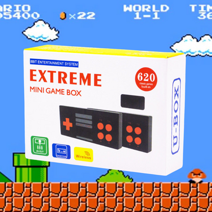 EXTREME MINI GAME BOX™ - Mini Consola 620 Juegos Retro Salida AV